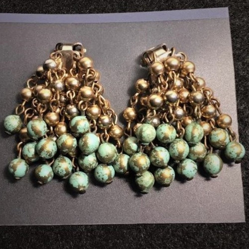 Vintage 1960's Cha Cha Dangle Clip Back Earrings